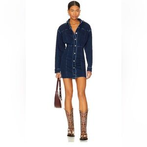 FREE PEOPLE amber denim dress in dark indigo size 6